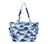 RPLIFE Borsa di totalizzatore del paesaggio della montagna blu, borse leggere del computer portatile, borsa di Tote