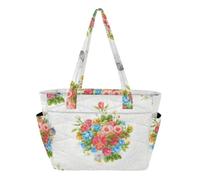 RPLIFE Borsa di totalizzatore di rose floreali dell'annata colorata con il supporto della tazza, borsa di totalizzatore