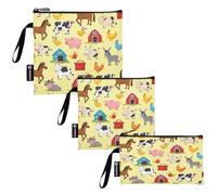 RPLIFE Borsa riutilizzabile per snack e sandwich, con cerniera, per alimenti, lavabile, per scuola, viaggi, lavoro, ufficio (confezione da 3)