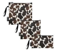 RPLIFE Borsa riutilizzabile per snack e sandwich, con cerniera, per scuola, picnic, lavoro, viaggi, confezione da 3 pezzi, S/M/L)