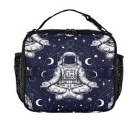 RPLIFE Borsa termica con motivo astronauta meditativa, 28,4 x 8,9 x 24,9 cm, riutilizzabile, per uomini, donne, viaggi, lavoro, picnic