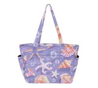 RPLIFE Borsa tote con cerniera, graziosa borsa viola con stella marina, borsa da lavoro