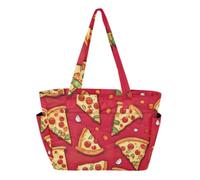 RPLIFE Borsa tote da donna, graziosa borsa a mano rossa con pizza, borse per computer