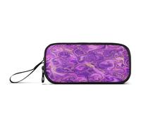 RPLIFE Borsa viola di marmo del sacchetto della matita, zip it sacchetto della matita, sacchetto di matita estetica