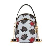 RPLIFE Borse a tracolla alla moda con rose rosse nere per le donne piccole borse per le donne alla moda