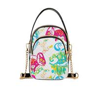 RPLIFE Borse a tracolla da donna bianche camaleonti verdi rosse per borsa a tracolla per cellulare da viaggio