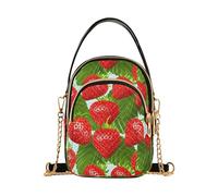 RPLIFE Borse a tracolla rosse con fragole vibranti per donne piccole borse da donna