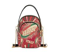 RPLIFE Borse a tracolla vintage italiane rosse e verdi per donne piccole borse