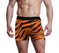 RPLIFE Boxer da uomo classici a righe arancioni, boxer leggeri e traspiranti, Classic Tiger Stripes Arancione, Medium