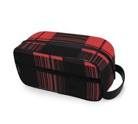 RPLIFE Buffalo Check Red Toiletry Bag Large Wide Open Cosmetic Case Impermeabile Bagno Organizer Bag per Uomo Donna Viaggio