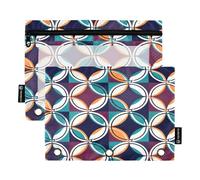 RPLIFE Caleidoscopio 3 tasche perforatrici con finestra trasparente, confezione da 2 astucci per matite per bambini, materiale scolastico per bambini, 24,9 × 17,8 cm (taglia unica x 2)