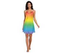 RPLIFE Camicie da notte da donna, con scollo a V, senza maniche, da donna, taglia S, Colori astratti colorati dell'arcobaleno luminoso, XXL