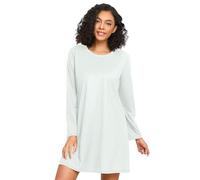 RPLIFE Camicie lunghe di sonno delle donne del manicotto della crema della menta, vestito accogliente di sonno del girocollo, camicia da notte allentata delle donne, Crema Menta, M