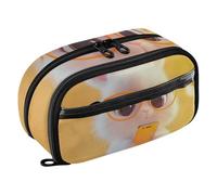 RPLIFE Carino Bunny Giallo Bambini Astuccio Con Tasca In PVC Trasparente Grande Capacità Doppia Cerniera Organizzatore per Forniture scolastiche