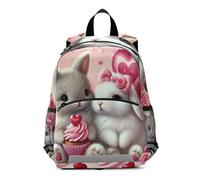 RPLIFE Carino Bunny Valentine Cupcake Toddler Boy Zaino con Guinzaglio, Piccoli Zaini per asilo Zaini per bambini