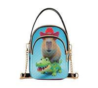 RPLIFE Carino Capybara Crocodile Crossbody Borse per le Donne Trendy Piccola Borsa a Tracolla per Cellulare