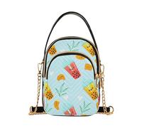 RPLIFE Carino Cartoon Bubble Tea Blue Borse per le Donne Crossbody Bag Borsa con Catena Strap