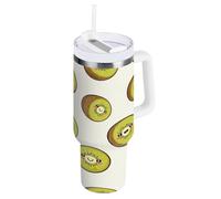 RPLIFE Carino Cartoon Kiwi Beige 4 once Tumbler con manico, 30 once Tumbler, Tumbler per gli uomini