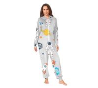 RPLIFE Carino Costume da astronauta dei cartoni animati grigi con cappuccio, caldo costume natalizio con cappuccio per l'inverno, Carino Cartone Animato Astronauta Grigio, Large