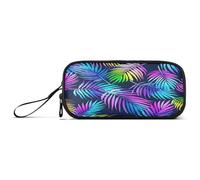 RPLIFE Casi dell'indicatore dell'arcobaleno delle foglie di palma dell'acquerello, astuccio grande, sacchetto della matita del panno