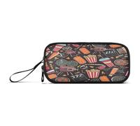 RPLIFE Classic Movie Night Popcorn Black Marker Cases, grande astuccio con cerniera, astuccio in nylon