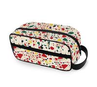 RPLIFE Colorato Terrazzo Pietre Beige Bagno Cosmetico Bag Impermeabile Organizer Portatile Makeup Case con Grande Capacità per le Donne