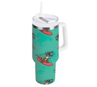 RPLIFE Cool Dinosaurs - Bicchiere da tè in acciaio inox con coperchio, 1,18 l, colore: Verde