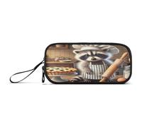 RPLIFE Cozy Raccoon Baker Pie Pencil Box, astuccio in tela, astuccio da uomo