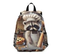 RPLIFE Cozy Raccoon Baker Pie Toddler Boy Zaino con Guinzaglio, Piccoli Bambini Scuola Zaini Viaggio Book Bag