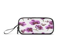 RPLIFE Custodie bianche dell'indicatore dei fiori dell'orchidea porpora, grande estetica della borsa della matita della borsa della matita