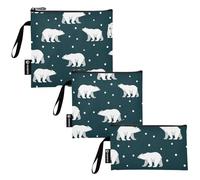 RPLIFE Cute Bears - Sacchetti riutilizzabili per snack, sandwich, con cerniera, adatti per alimenti, lavabili per bambini e adulti, confezione da 3, taglie S/M/L)