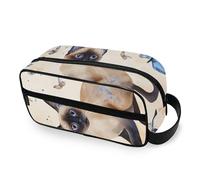 RPLIFE Cute Cats Brown Toiletry Bag per gli uomini donne Viaggio Grande borse per il trucco largo-aperto Borsa dell'organizzatore del bagno resistente all'acqua