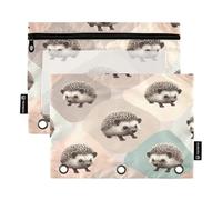 RPLIFE Cute Hedgehogs - Confezione da 2 raccoglitori a 3 anelli per la scuola dei bambini, 3 raccoglitori ad anelli, custodia trasparente per ragazzi e ragazze, 24 x 17,8 cm (taglia unica)