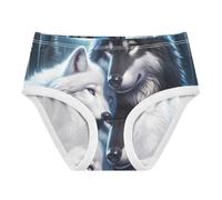 RPLIFE Cute Wolf Mate - Biancheria intima in cotone per bambine, 2-8 anni, Carino Lupo Mate, 8 anni