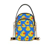 RPLIFE Cute Yellow Ducks Bright Blue Crossbody Handbags Borse a tracolla