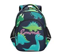 RPLIFE Dinosauri personalizzati verde Teal bambini zaino per la scuola, zaino del computer portatile per i bambini, Dinosauri Verde Teal, 17 Inch, Zaini Tradizionali