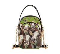 RPLIFE Divertente borsa a tracolla trapuntata con mucca stare, borsa a tracolla da donna con tasche multiple per viaggi e uso casual