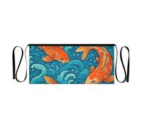 RPLIFE Fish Ocean Waves - Grembiule corto da cameriere, da donna, uomo, con 3 tasche, colore: blu