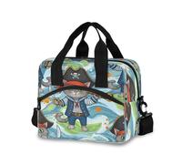 RPLIFE Funny Cats Cooler Lunch Box Soft Side Lunch Cooler Bag 11.4 × 7.1 × 9.5 per scuola, ufficio o picnic