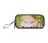 RPLIFE Funny Frogs Pencil Box, grande astuccio con cerniera, astuccio in tessuto