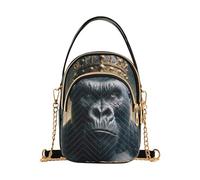 RPLIFE Gorilla Funny Animal Borsa a tracolla trapuntata da donna, piccola borsa a tracolla con tracolla a catena e tasche multiple