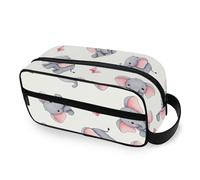 RPLIFE Graziosi elefanti grigi borsa da trucco da viaggio borsa organizer estetica impermeabile custodia cosmetica per le donne