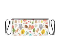 RPLIFE Grembiule corto con 3 tasche, motivo cervo e orso, riccio, grembiule corto a mezza vita, per barista, barista, fiorista