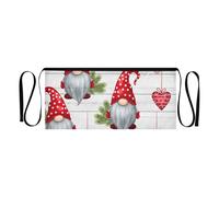 RPLIFE Grembiule corto con gnomi e cappello rosso, con 3 tasche, grembiule corto per cameriere, unisex, per ristorante, cucina e giardino