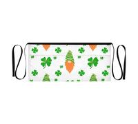 RPLIFE Grembiule corto con gnomi e trifoglio verde, con 3 tasche, a mezza vita, per uomini e donne, per fioristi, baristi, baristi