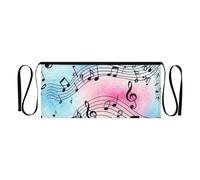 RPLIFE Grembiule da cameriere con 3 tasche, con note musicali, colore nero, rosa e blu, per donne e uomini, grembiule corto per cucina e giardino