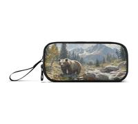RPLIFE Grizzly - Astuccio per matite con montagne di orso e astuccio, grande astuccio estetico