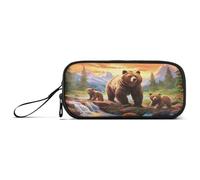 RPLIFE Grizzly Bears - Astuccio portamatite con cerniera, astuccio grande