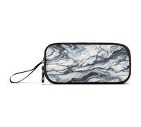 RPLIFE Hens Pencil Pouch Pack, Multi Pocket Pencil Case, Big Pencil Case, Texture Marmo Bianco Blu, one size, Stile Artistico