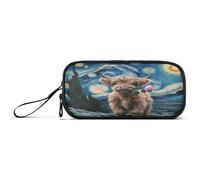 RPLIFE Highland Cow Starry Night - Astuccio con cerniera, grande capienza